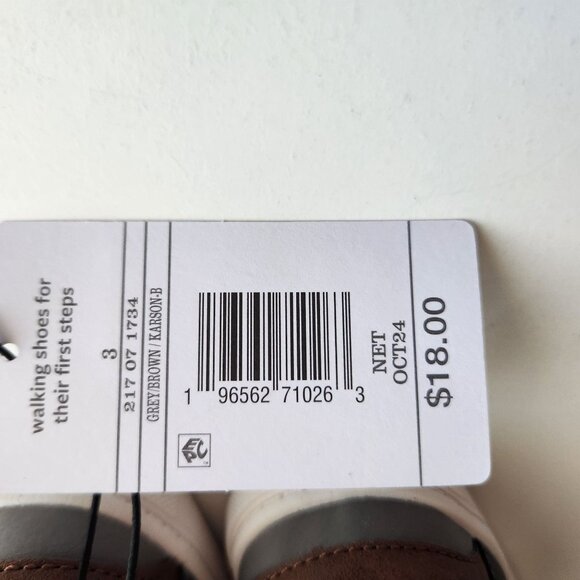 Carter's Just One You Baby Boys' Karson First Walker Sneakers - Gray Sz 3 Hook a - Picture 8 of 13